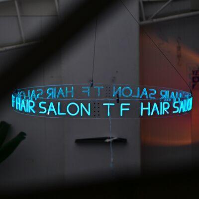 Customized Round Acrylic Hanging Space LED neon sign product image