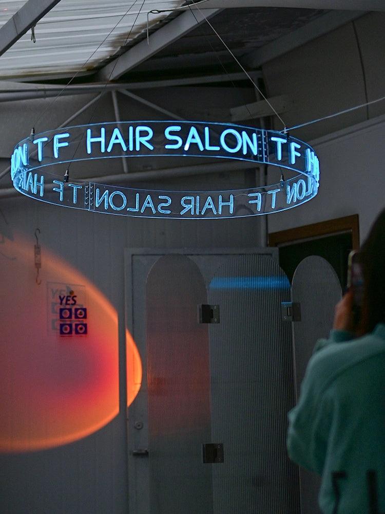 Customized Round Acrylic Hanging Space LED neon sign product image
