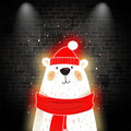 Cute Festive Christmas Bear - Wearing LED neon sign by NeonCS