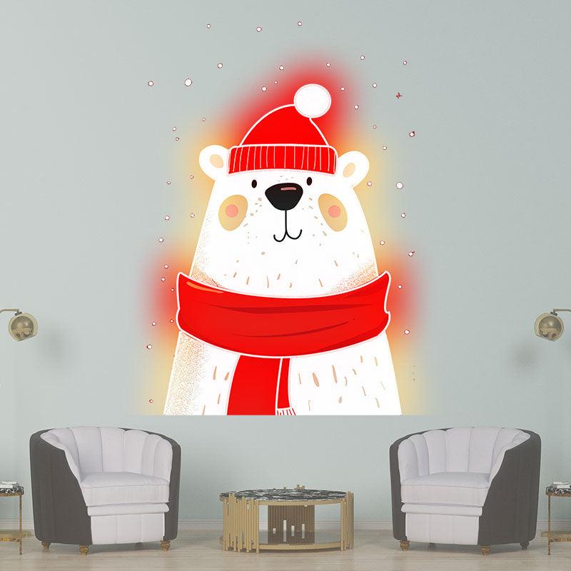 Cute Festive Christmas Bear - Wearing LED neon sign product image