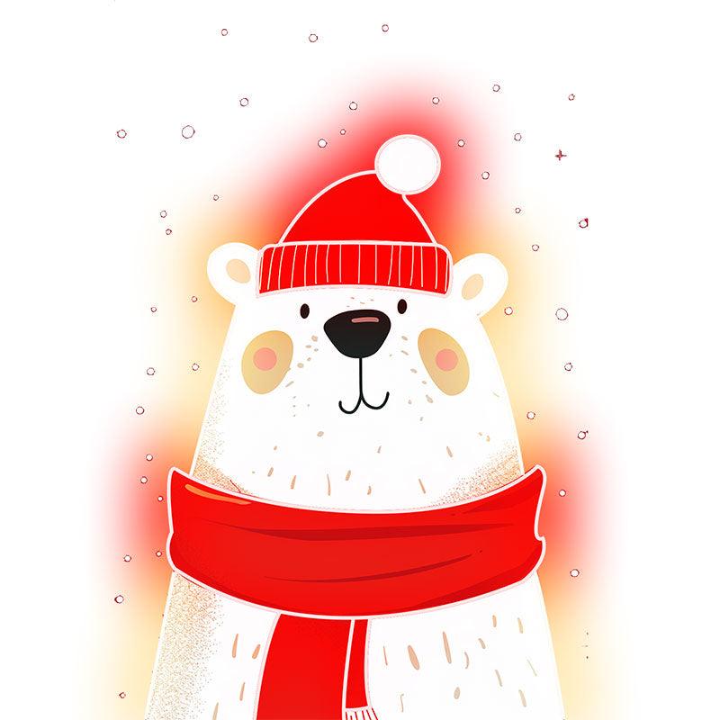 Cute Festive Christmas Bear - Wearing LED neon sign product image
