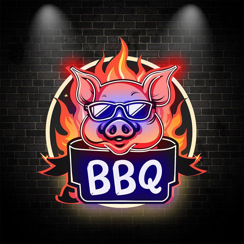 Wild Hog Barbecue Feast: a Tasty Time LED neon sign by NeonCS