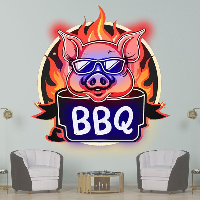 Wild Hog Barbecue Feast: a Tasty Time LED neon sign product image
