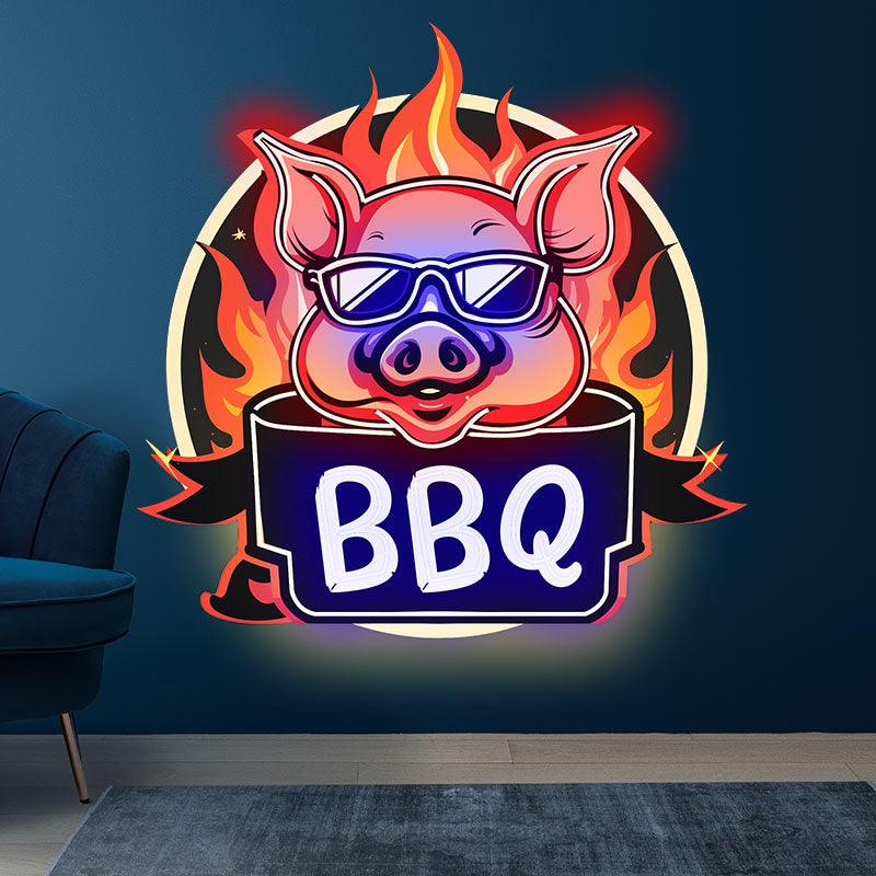 Wild Hog Barbecue Feast: a Tasty Time LED neon sign product image