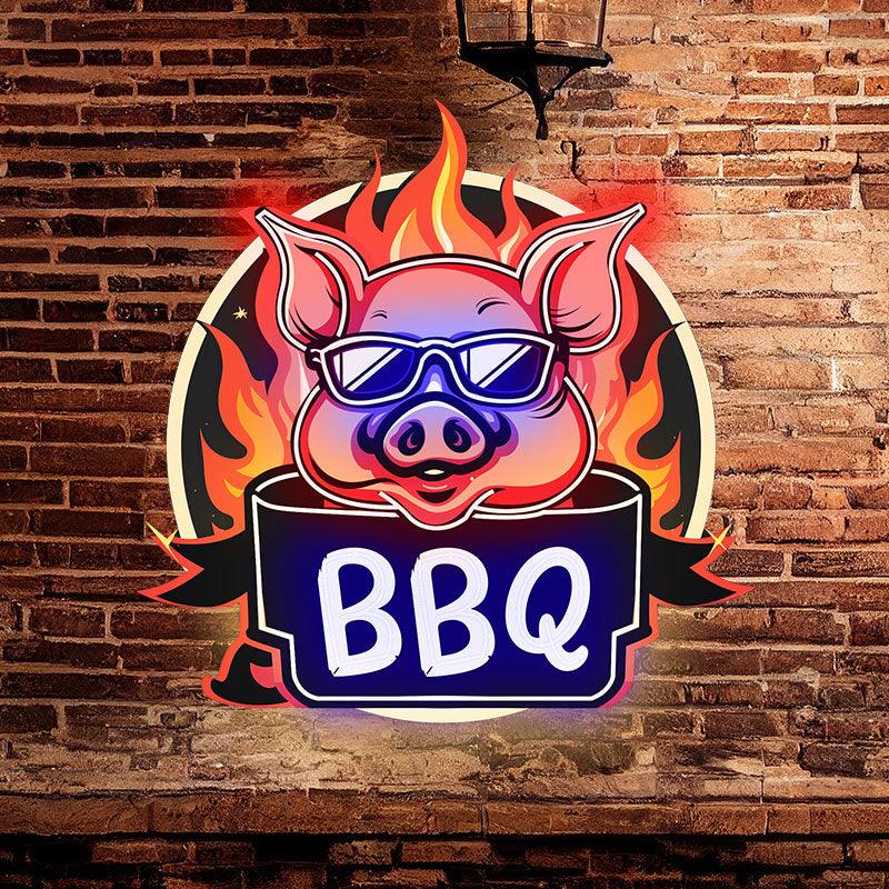 Wild Hog Barbecue Feast: a Tasty Time LED neon sign product image