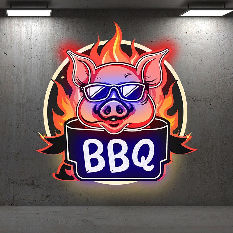 Wild Hog Barbecue Feast: a Tasty Time LED neon sign product image