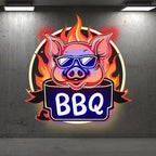 Wild Hog Barbecue Feast: a Tasty Time LED neon sign product image