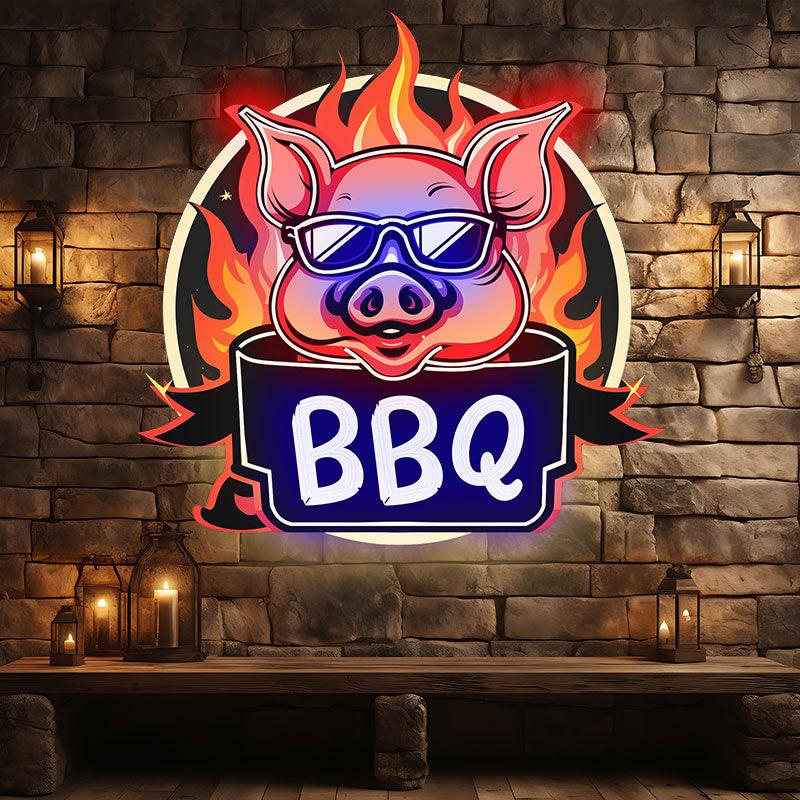 Wild Hog Barbecue Feast: a Tasty Time LED neon sign product image