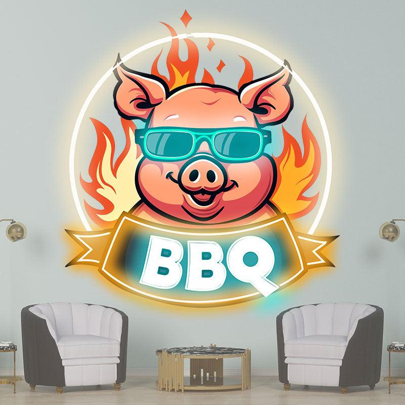 Wild Hog Barbecue Feast: a Tasty Time LED neon sign product image