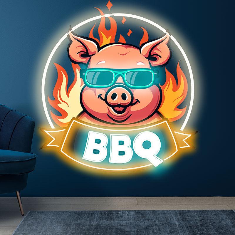 Wild Hog Barbecue Feast: a Tasty Time LED neon sign product image
