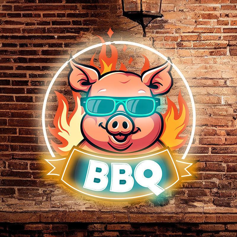 Wild Hog Barbecue Feast: a Tasty Time LED neon sign product image