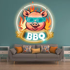 Wild Hog Barbecue Feast: a Tasty Time LED neon sign product image