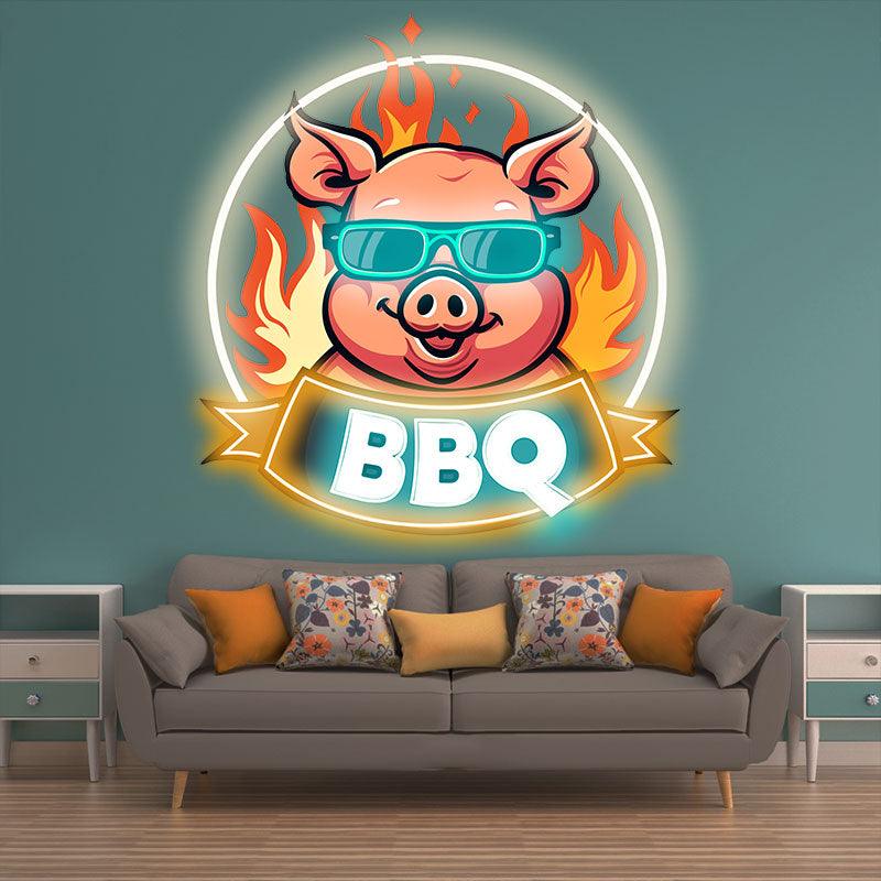 Wild Hog Barbecue Feast: a Tasty Time LED neon sign product image