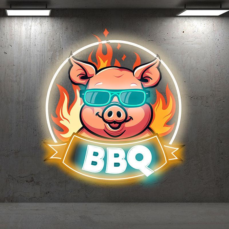 Wild Hog Barbecue Feast: a Tasty Time LED neon sign product image