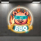 Wild Hog Barbecue Feast: a Tasty Time LED neon sign product image