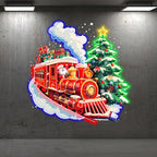 Santa Claus Red Train - Filled with LED neon sign product image