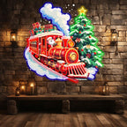 Santa Claus Red Train - Filled with LED neon sign product image