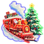 Santa Claus Red Train - Filled with LED neon sign product image