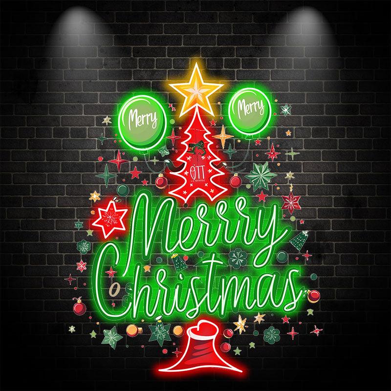 Happy Christmas Tree Lights - Letters LED neon sign by NeonCS