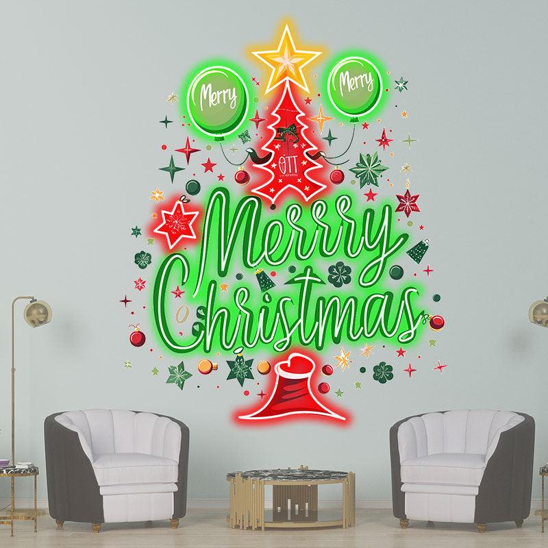 Happy Christmas Tree Lights - Letters LED neon sign product image