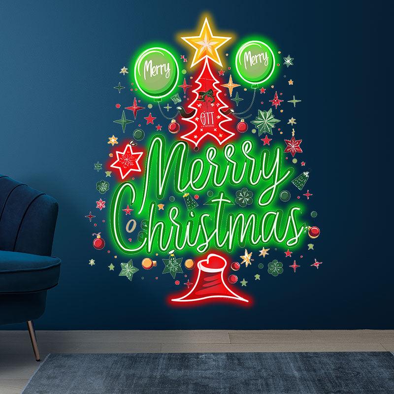 Happy Christmas Tree Lights - Letters LED neon sign product image