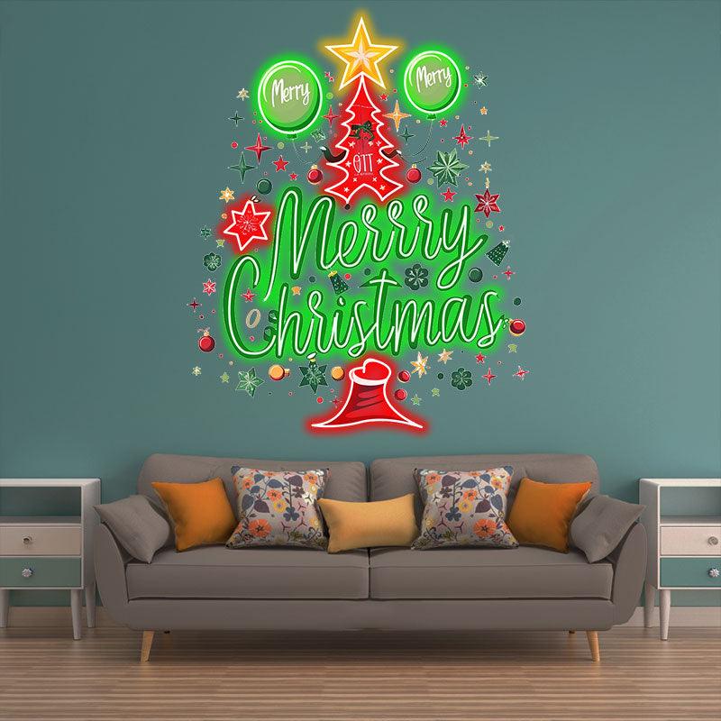 Happy Christmas Tree Lights - Letters LED neon sign product image