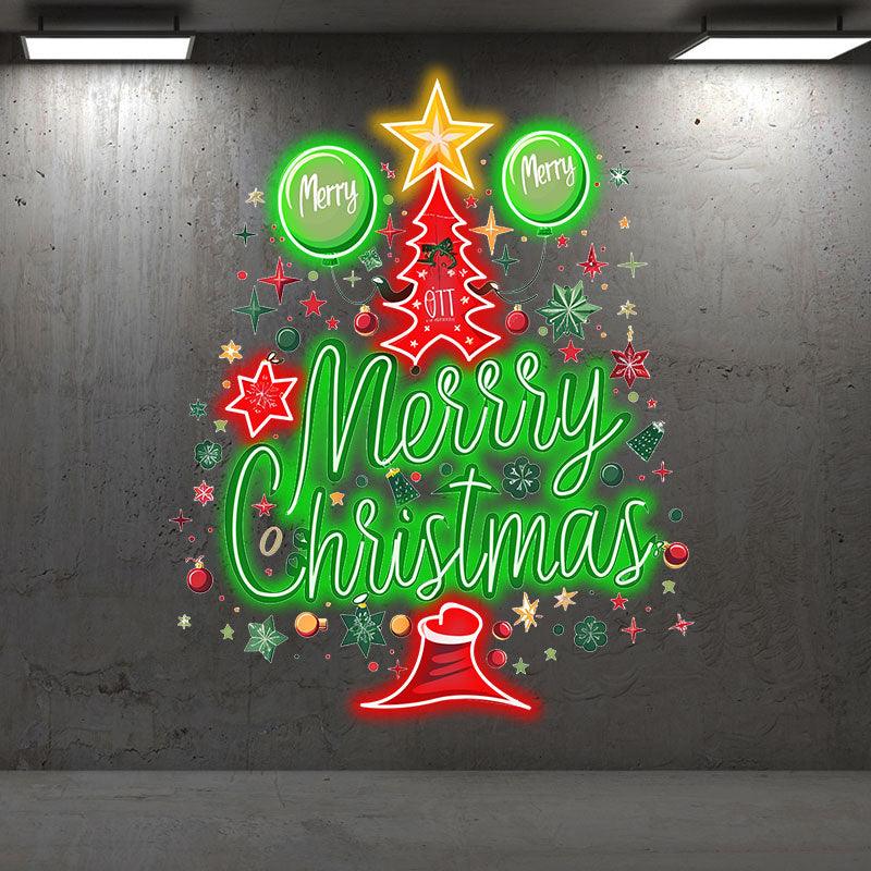 Happy Christmas Tree Lights - Letters LED neon sign product image