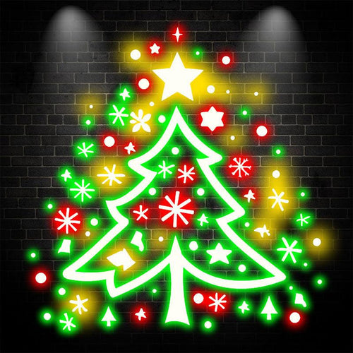 Colorful Fireworks Christmas Tree LED neon sign by NeonCS