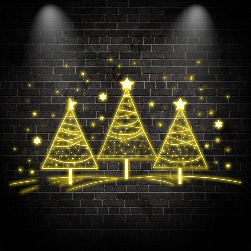 Three Golden Christmas Tree Decoration LED neon sign by NeonCS
