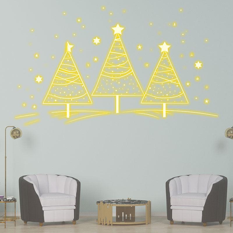 Three Golden Christmas Tree Decoration LED neon sign product image