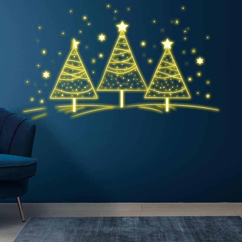 Three Golden Christmas Tree Decoration LED neon sign product image