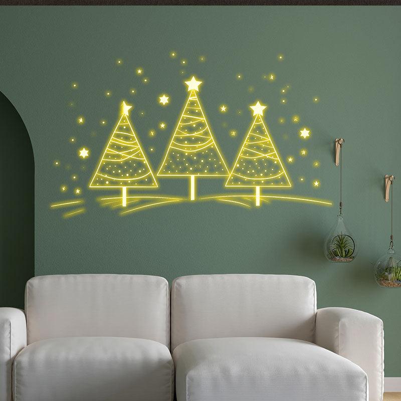 Three Golden Christmas Tree Decoration LED neon sign product image