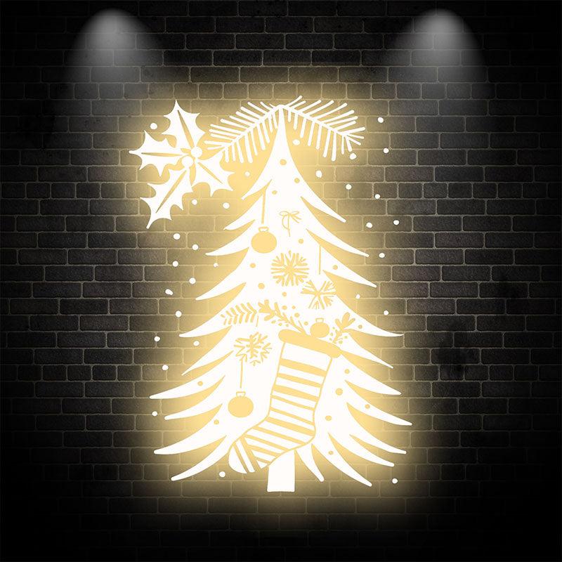 Glowing Gold Christmas Tree LED neon sign by NeonCS