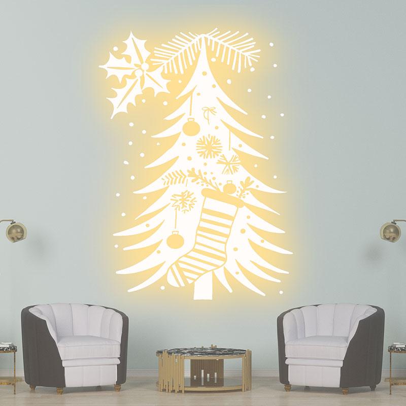 Glowing Gold Christmas Tree LED neon sign product image