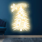 Glowing Gold Christmas Tree LED neon sign product image