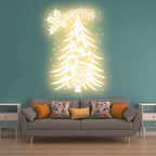 Glowing Gold Christmas Tree LED neon sign product image
