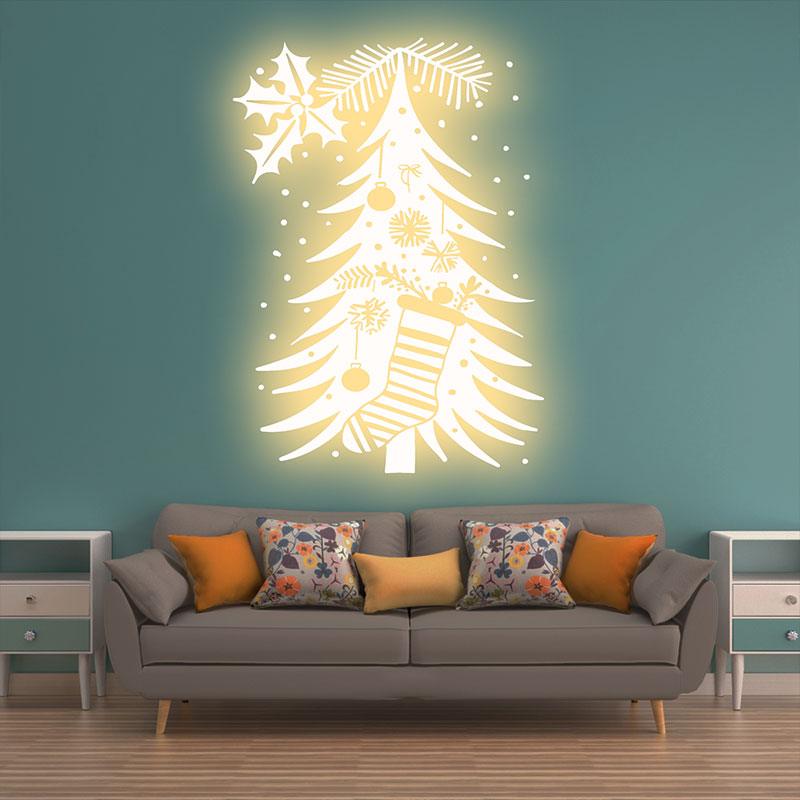Glowing Gold Christmas Tree LED neon sign product image