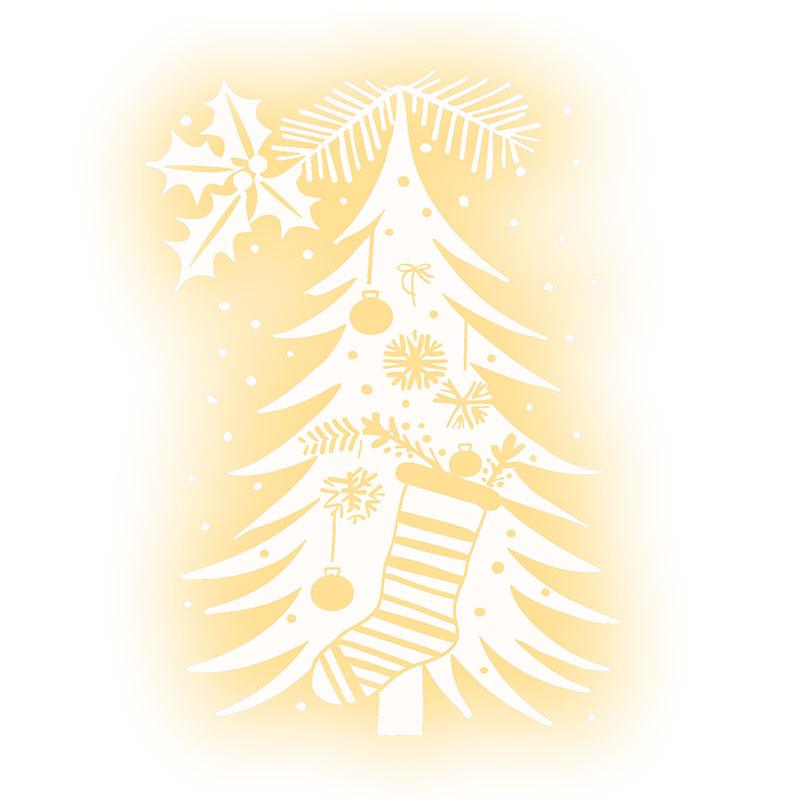 Glowing Gold Christmas Tree LED neon sign product image