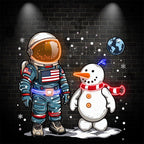 Christmas Astronauts and Snowmen: a LED neon sign by NeonCS
