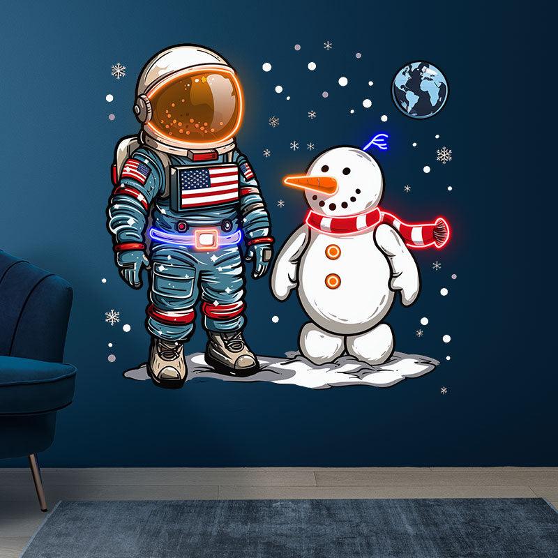 Christmas Astronauts and Snowmen: a LED neon sign product image