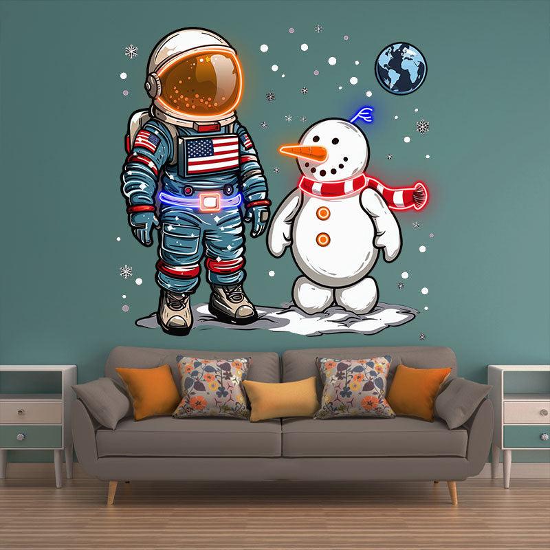Christmas Astronauts and Snowmen: a LED neon sign product image