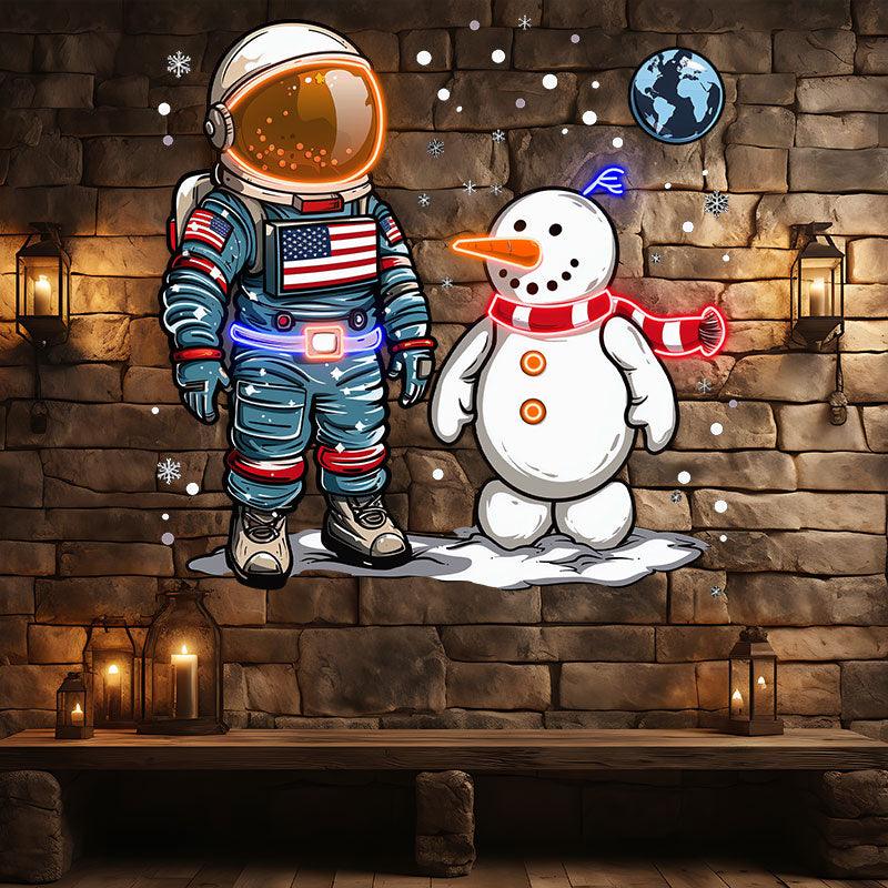 Christmas Astronauts and Snowmen: a LED neon sign product image
