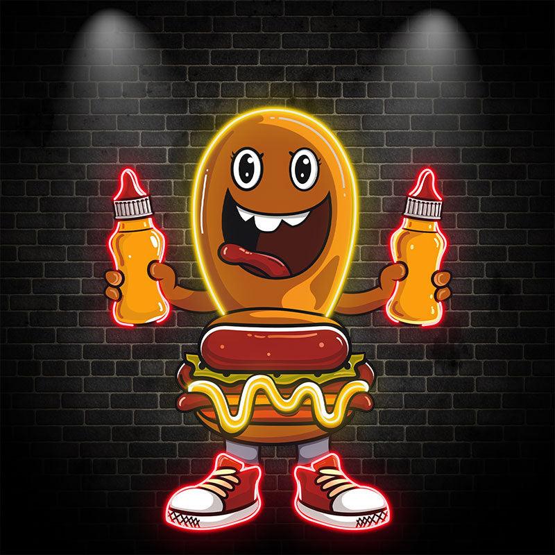 Fun Cartoon: Burger and Hot Dog's LED neon sign by NeonCS