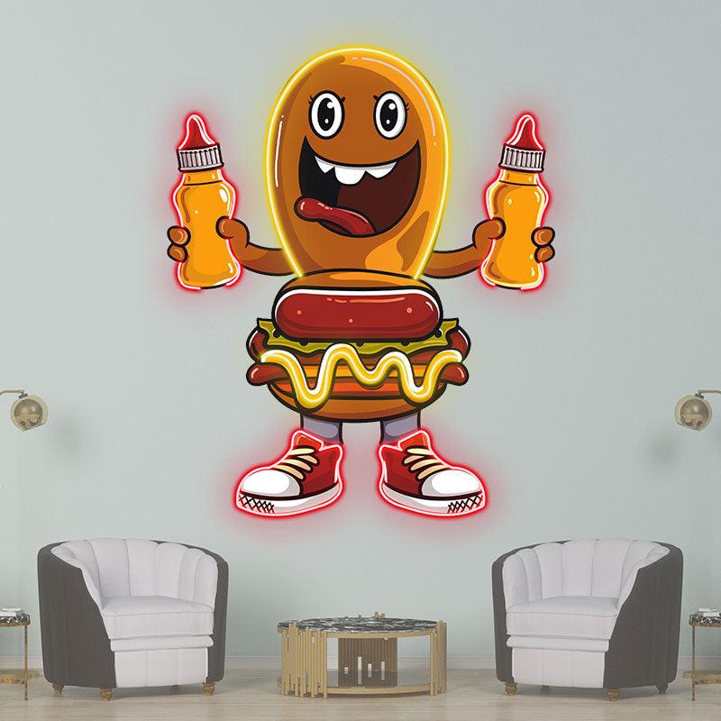 Fun Cartoon: Burger and Hot Dog's LED neon sign product image