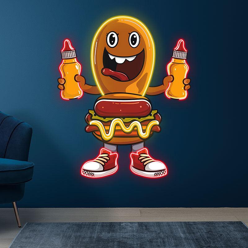 Fun Cartoon: Burger and Hot Dog's LED neon sign product image