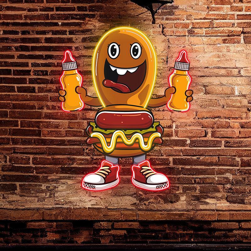 Fun Cartoon: Burger and Hot Dog's LED neon sign product image