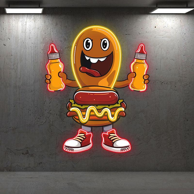 Fun Cartoon: Burger and Hot Dog's LED neon sign product image