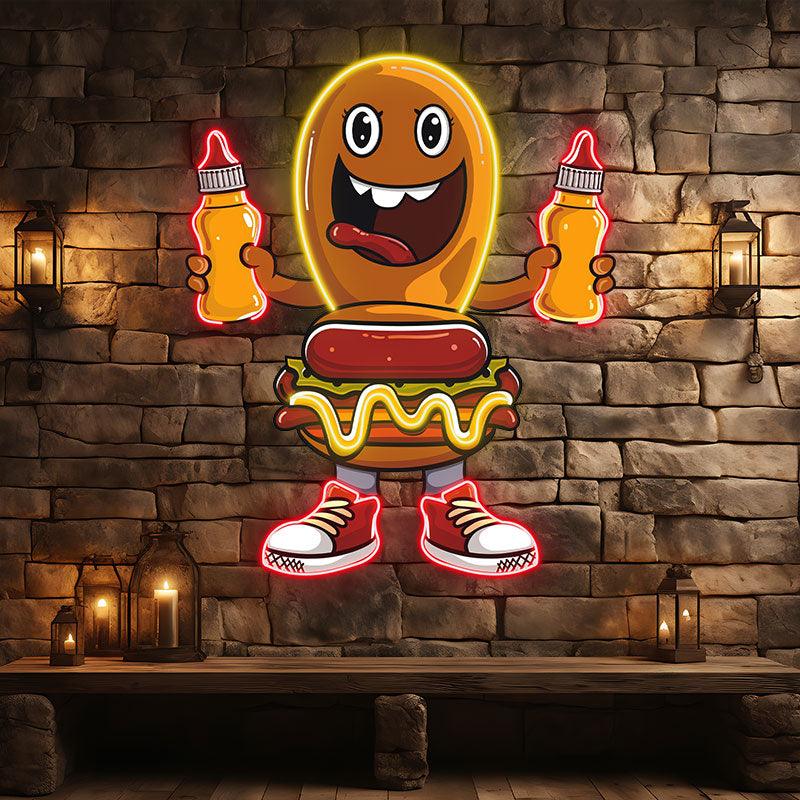 Fun Cartoon: Burger and Hot Dog's LED neon sign product image