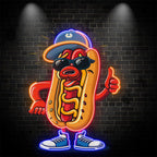 Stylish Hot Dogs: Wear Hats Shoes and LED neon sign by NeonCS