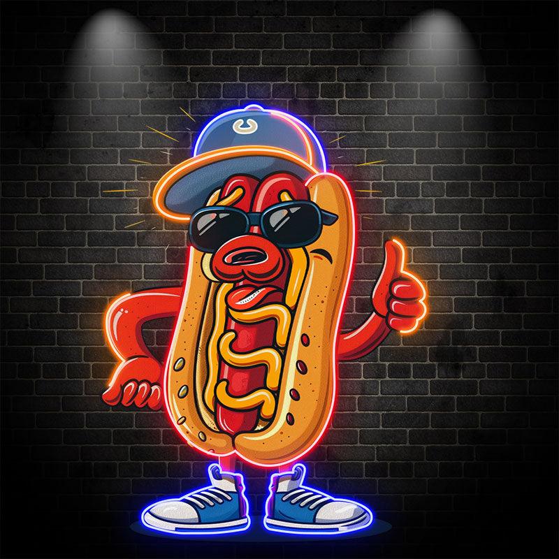 Stylish Hot Dogs: Wear Hats Shoes and LED neon sign by NeonCS
